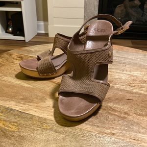 UGG Leather Heel Sandal